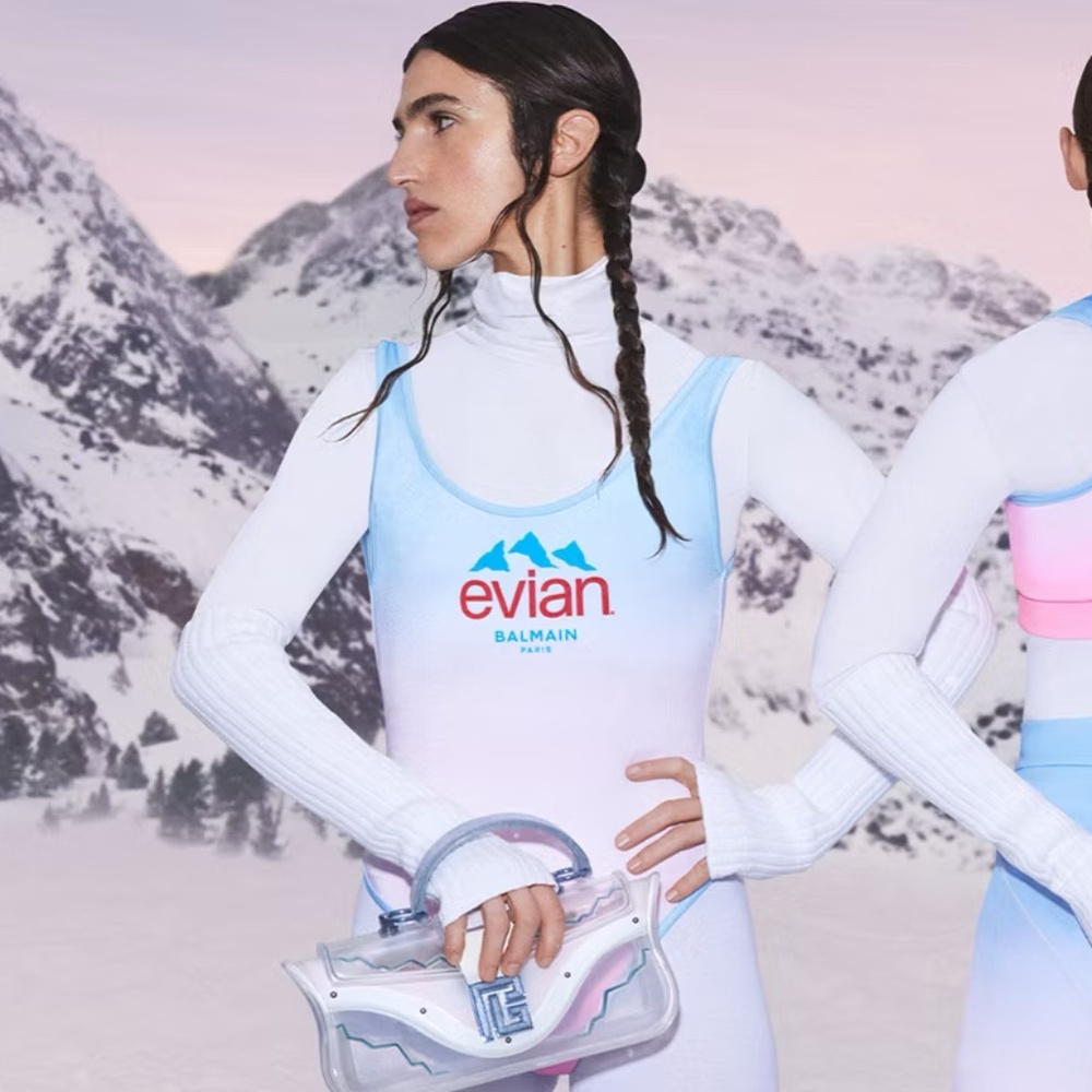 BALMAIN x Evian gradient-effect swimsuit FR 38 US 6 MEDIUM $950 NWT - Picture 3 of 13